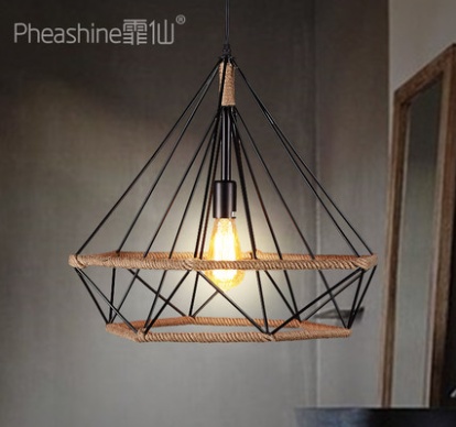 Дизайнерский светильник 38*38 см led, e14, жезело, веревка, Китай