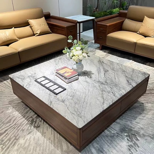 Прямой диван Turner темный орех, кожа, 230*91*90 см