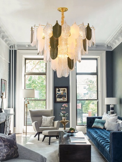 Люстра подвесная, медь, стекло, GUNCICEK 80*60, металл, Е14.