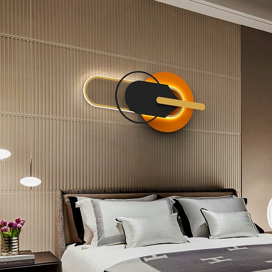 Настенный светильник, Бра MATTHEW 83*39, оранжевый, белый, черный, медный, металл, LED.