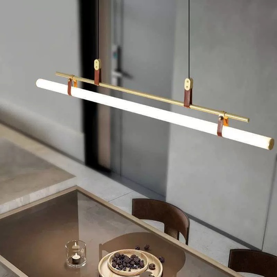 Люстра золотая Elmora, металл, 115*18 см, светодиодная, LED