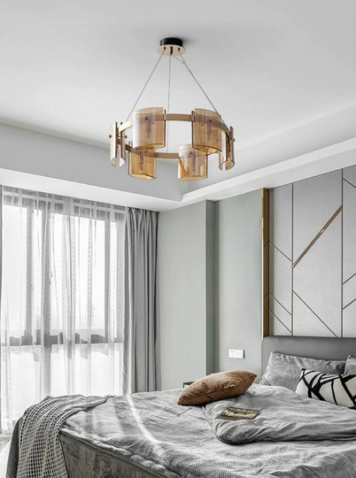 Люстра подвесная, медный, стекло, FOREVERSMILE 60*17, металл, G9.