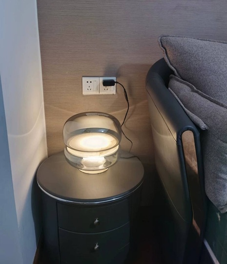 Настольная лампа ALFIE 32*30, дымчатый пепел, смола, GU5.3.