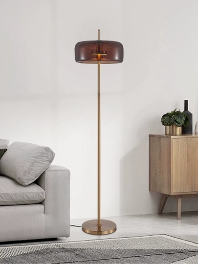 Торшер латунь Oriqux, 35*35*159 см, LED, кнопка, металл, 10 Вт