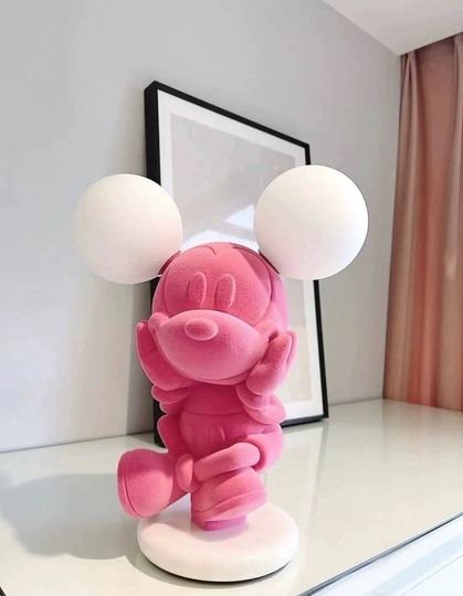 Настольная лампа, MICKEY 27*35, смола, стекло, розовый