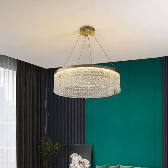 Люстра подвесная BONCUK 100*24 бронза, стекло, металл, LED.