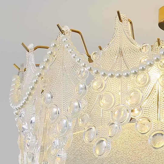 Люстра подвесная, медный, стекло, MARTHA 40*22, металл, E14.