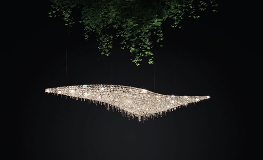 Люстра подвесная, хром, хрусталь, SPRING 120*62*28 металл, G9.