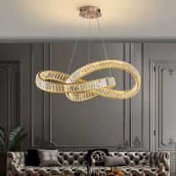 Люстра подвесная, медный, кристалл, AYSEGUL 60*28, металл, LED.