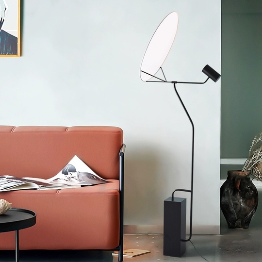 Торшер, черный, белый, Bekker 50*160, LED, металл, ПММА