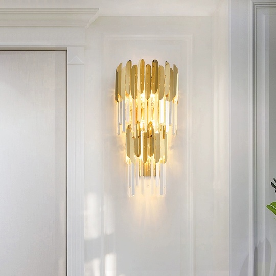 Настенный светильник, БРА ZACH 30*60, золото, металл, Е14.