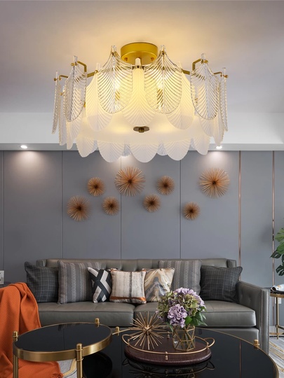 Люстра подвесная, медный, стекло, TUCKER 40*18 металл, E14.