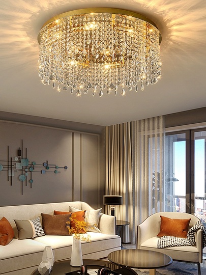 Люстра подвесная, золотой, кристалл, SPARKLING 50*17, металл, E14.