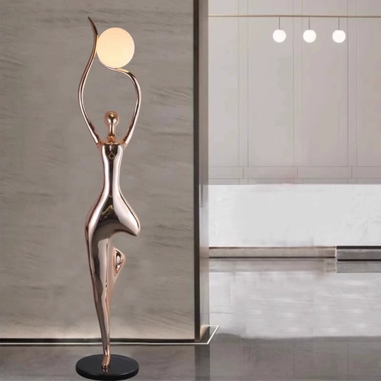 Торшер медь Alvira, 38*38*192 см, LED, Е27, смола стекловолокно, 14 Вт