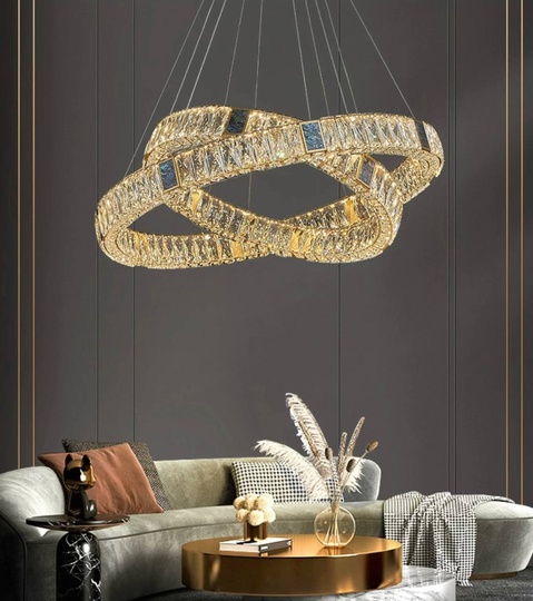 Люстра подвесная CAGLA 100*150 бронза, кристалл, металл, LED.