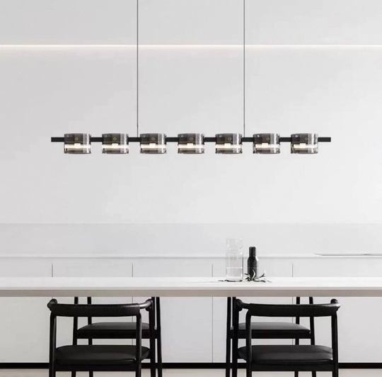 Люстра подвесная, черный, стекло, SUSURRUS 140*17, металл, G9.