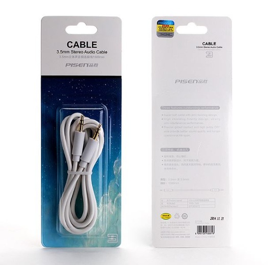 Аудио кабель Pisen 3.5 Jack-Jack (1.5 м)