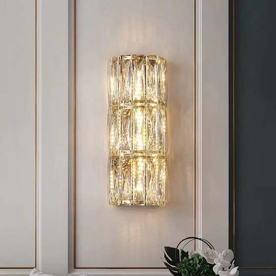 Настенный светильник, БРА AYDIN 15*36, золото, металл, стекло, Е14.