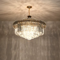 Люстра подвесная бронза Elquar, металл, трос 50 см, 100*58 см, Е14