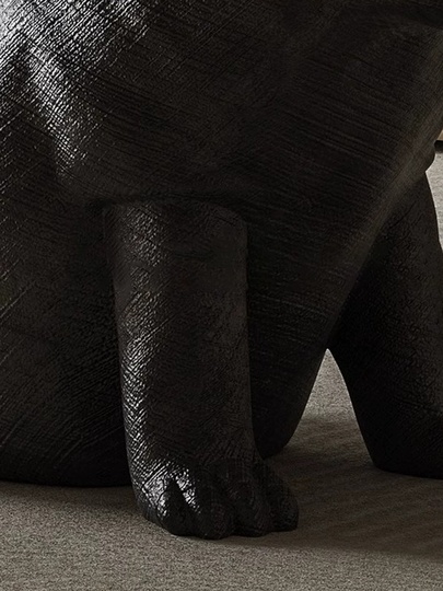 Журнальный стол бегемот, черный, закаленное стекло, 110*110*65 см