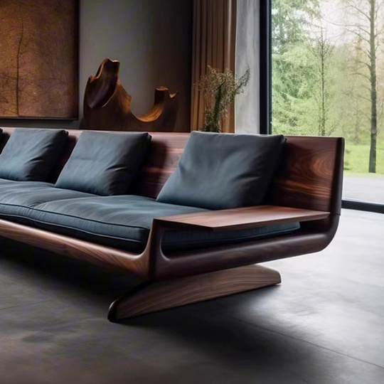 Прямой диван Ward темный орех, ткань, 240*80*75 см