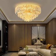 Люстра подвесная, золото, кристалл, COLIN 80*40 металл, E14.