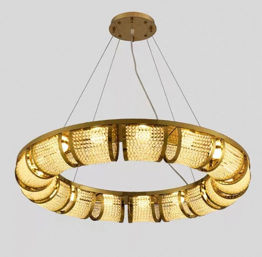 Люстра подвесная, медная, Elaxor, металл, 80*10 см, LED