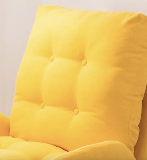 Кресло кровать желтое с пуфиком для ног, 73х85х105