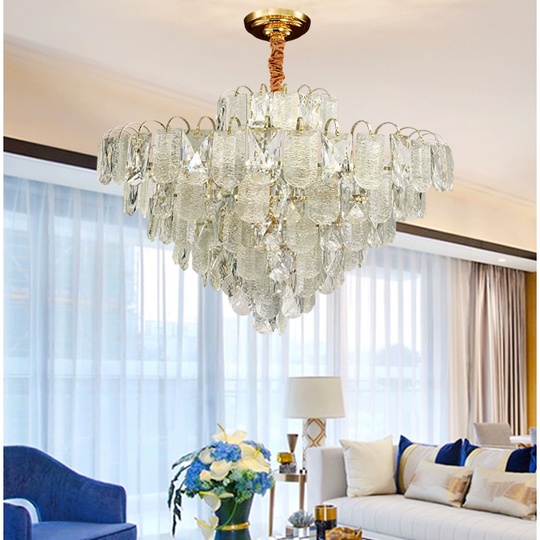 Люстра подвесная, золото, хрусталь, THOMAS 100*72 металл, E14.