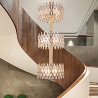 Люстра подвесная, золото, кристалл, APRIL 50*210 металл, E14.