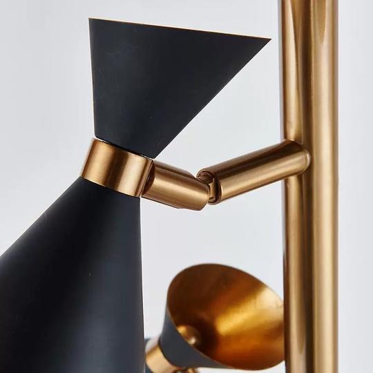 Торшер, черный, золото, Corer 30*177, светодиодный, E27*4, металл