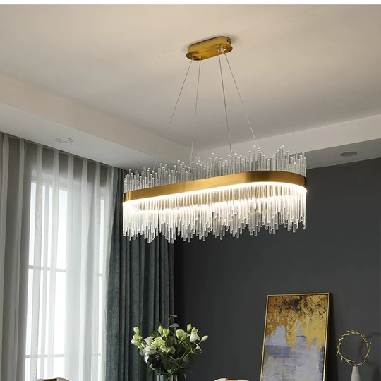 Люстра подвесная, медная, стекло, DILEK 100*26, металл, LED.