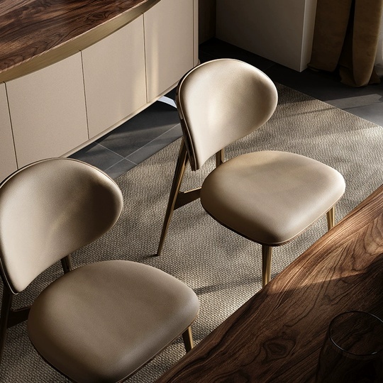 Обеденный стул молочный Mario, 49*79*60 см, кожа, в итальянском стиле