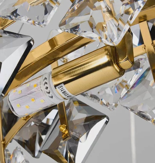 Люстра ERBAY 80*28 золото, стекло, металл, Е14.