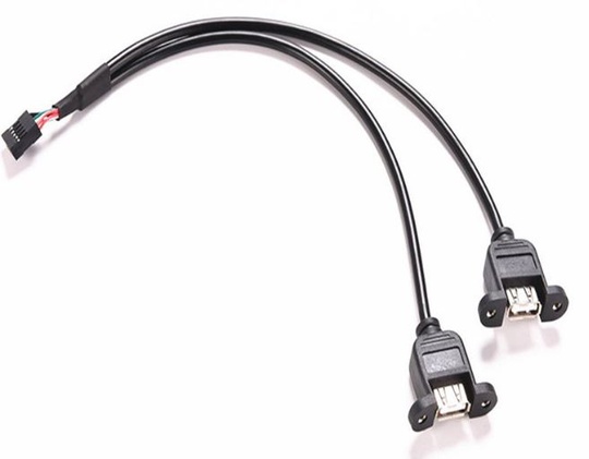 Кабель 2USB A - USB 10-pin 28AWG (0.5 м)