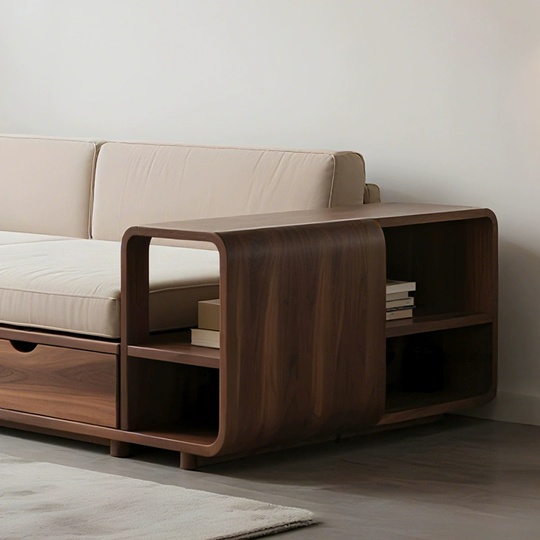 Прямой диван William ореховый, ткань, 240*100*80 см