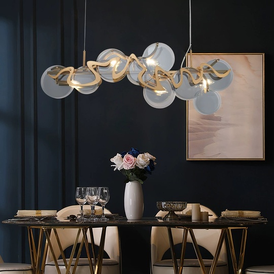 Люстра подвесная, медный, стекло, WARMTH 105*40, металл, E14.