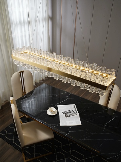 Люстра подвесная, медный, хрусталь, ORNATE 100*18, металл, LED.