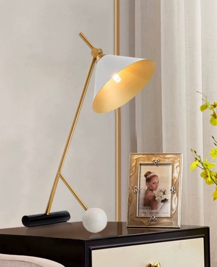 Настольная лампа FRADDY 25*53, античная бронза, мрамор, металл