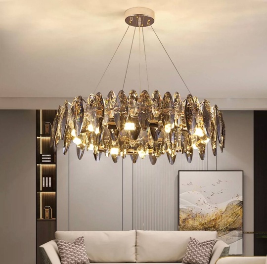 Подвесной светильник ABAZA 80*18, золотой, стекло, металл,  Е14.