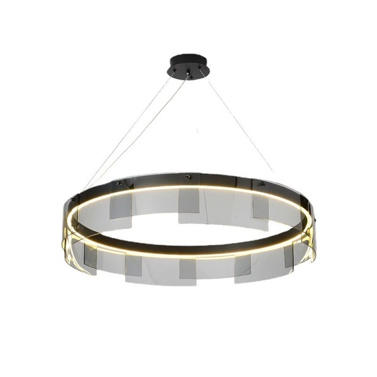 Люстра подвесная, черный, ПММА, MANUEL 60*20 металл, LED.