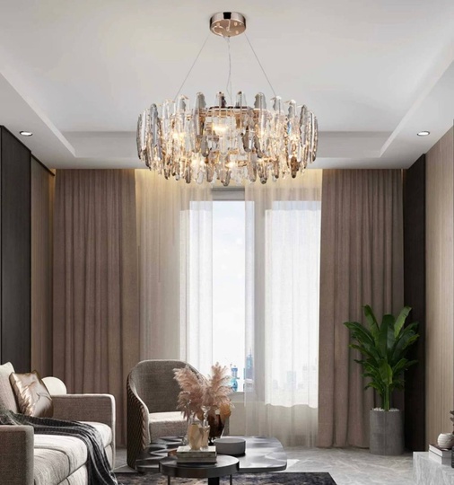 Люстра подвесная BENAY 100*25 дымчатый, стекло, металл, Е14.