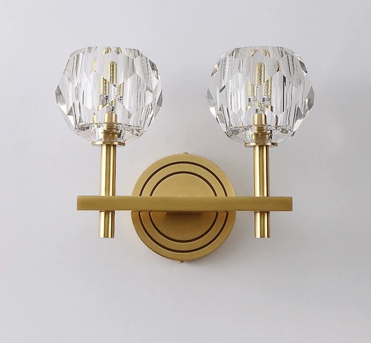 Настенный светильник LARRY 27*22, медный, металл, стекло, G9.