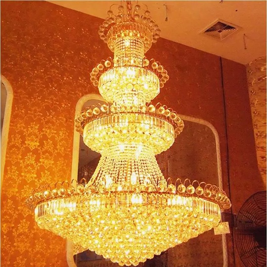 Люстра подвесная, золото, кристалл, BIG 150*220 металл, E14.