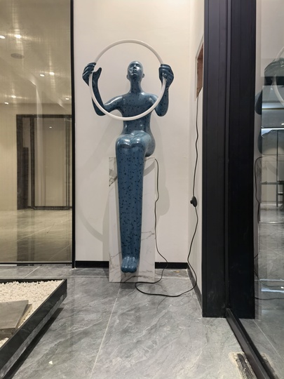 торшер голубой напольный Nordic Humanoid, светодиодный Led, стекловолокно