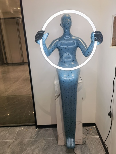 торшер голубой напольный Nordic Humanoid, светодиодный Led, стекловолокно