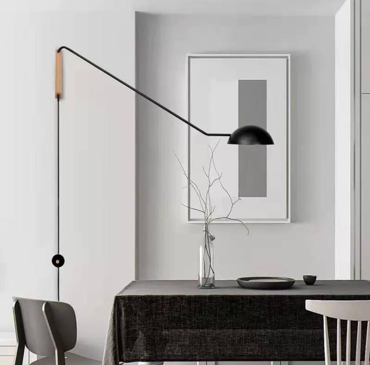 Настенный светильник, Бра, HEL 52*1,17, черный, металл, LED.