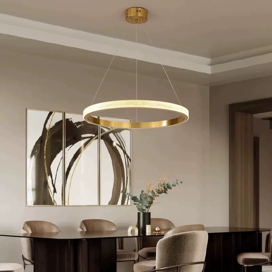 Люстра подвесная, медь, ПММА, NATA 100*100 металл, LED.