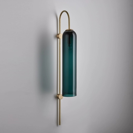 Настенный светильник GORO, Бра,  20*80, зеленый, золото, металл, Е27.