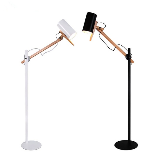 Торшер белый дерево Aluvex, 40*135 см, LED, E27, металл, дерево, 14 Вт